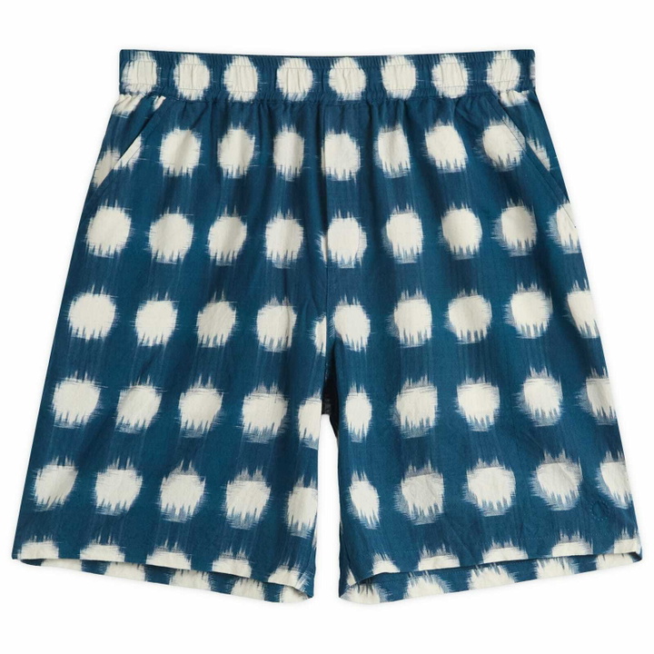 Photo: Folk Men's Relaxed Fit Shorts in Indigo Ikat