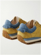 Visvim - Walpi Fringed Leather-Trimmed Suede and Shell Sneakers - Yellow