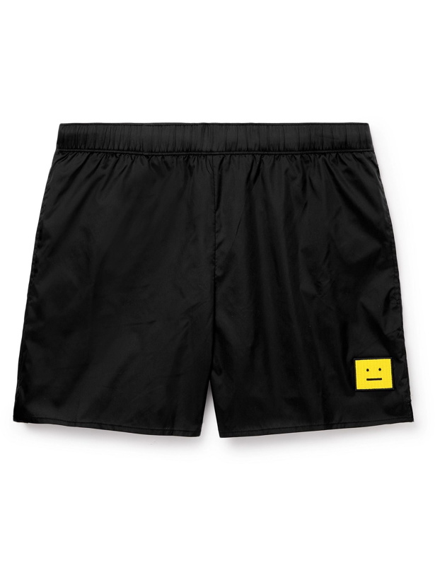 Photo: ACNE STUDIOS - Slim-Fit Mid-Length Logo-Appliquéd Swim Shorts - Black