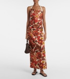 SIR Castella floral gathered linen maxi dress