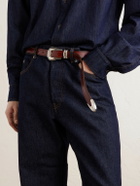 Monitaly - 2.5cm Leather Belt - Brown