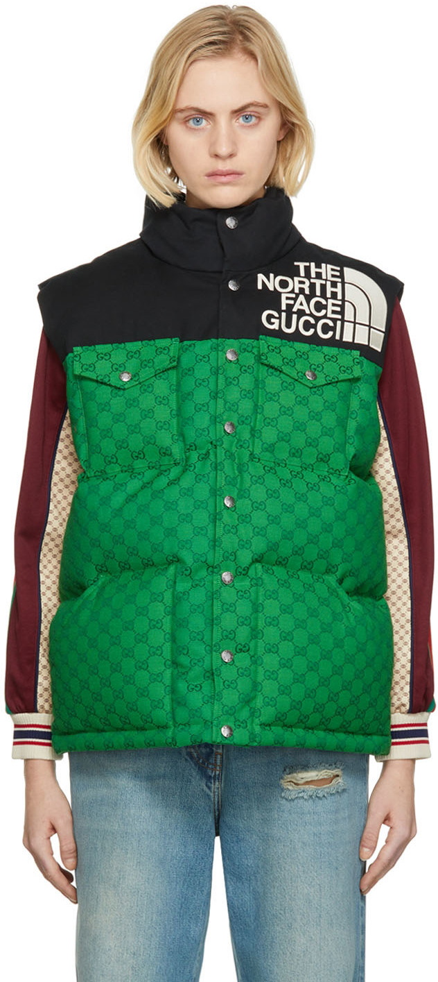 seksueel Schildknaap Als reactie op de Gucci Green The North Face Edition Padded Vest Gucci