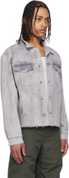 COOR Gray Shadow Washed Cutoff Denim Jacket