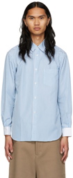 Comme des Garçons Shirt Blue & White Cotton Shirt