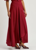 Roksanda Asha Draped Crepe Maxi Skirt Red
