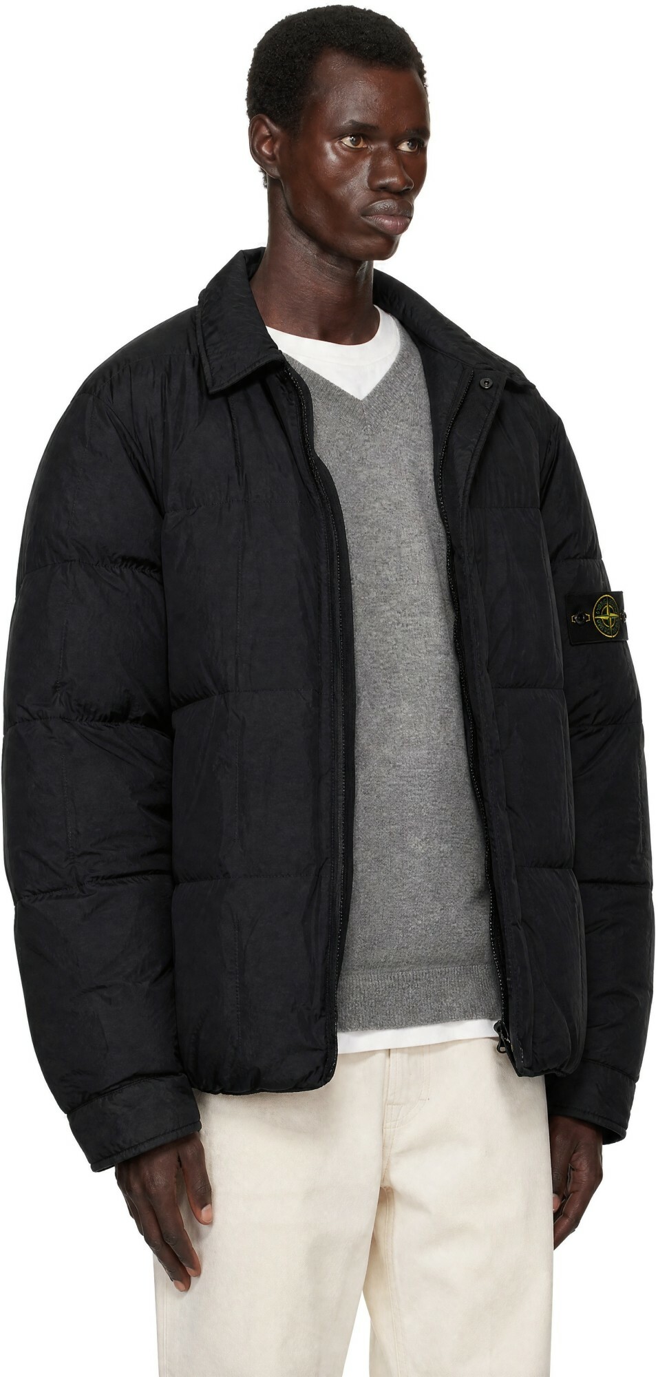 Stone Island Black 4100033 Micro Twill Down Jacket