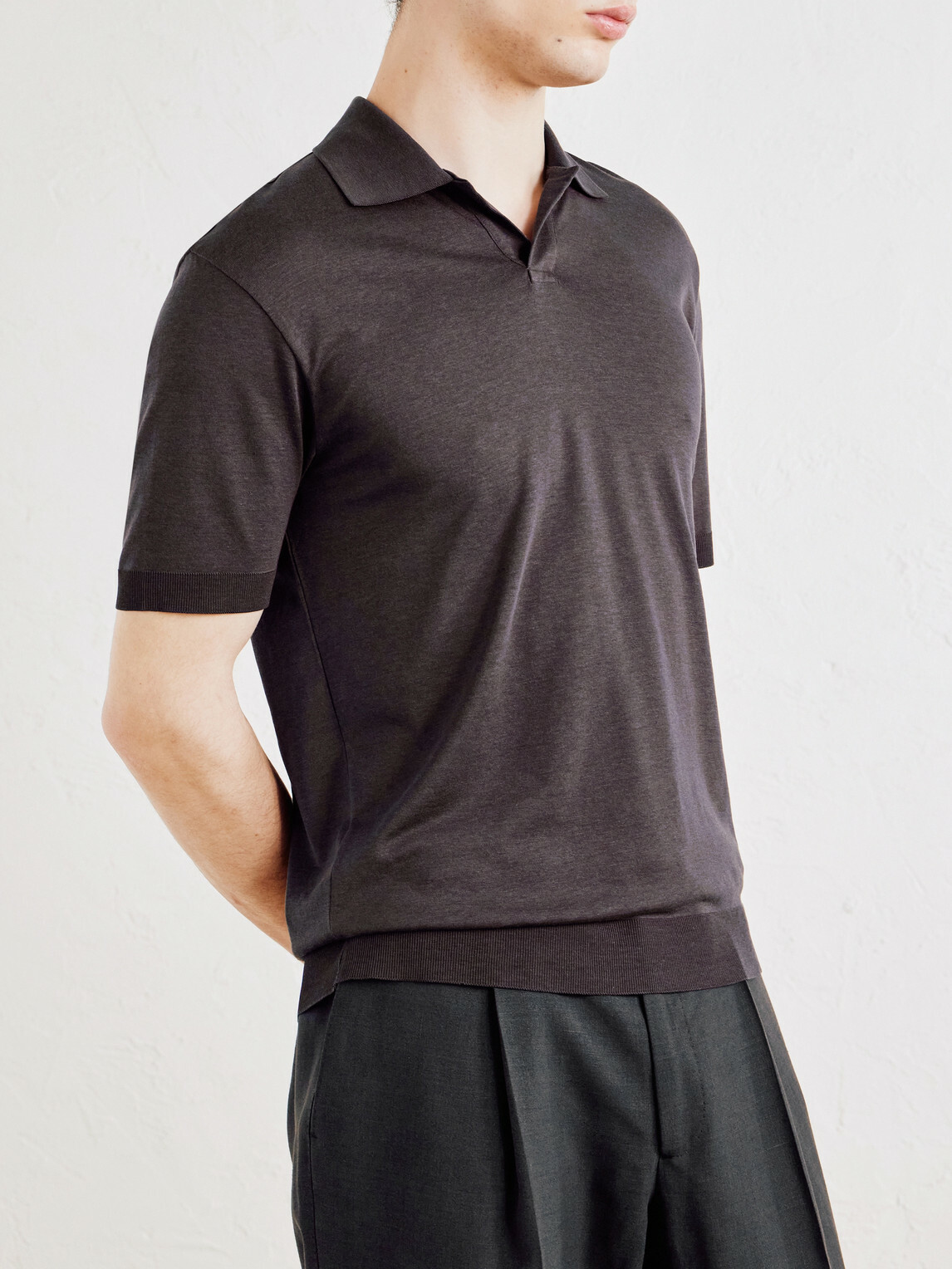 Altea - Pierre Lyocell and Cotton-Blend Polo Shirt - Brown