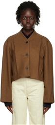 LE17SEPTEMBRE Brown Pleated Short Jacket