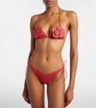 Oséree Lumière floral-appliqué lamé bikini