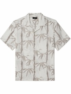 Theory - Irving Camp-Collar Printed Linen Shirt - White