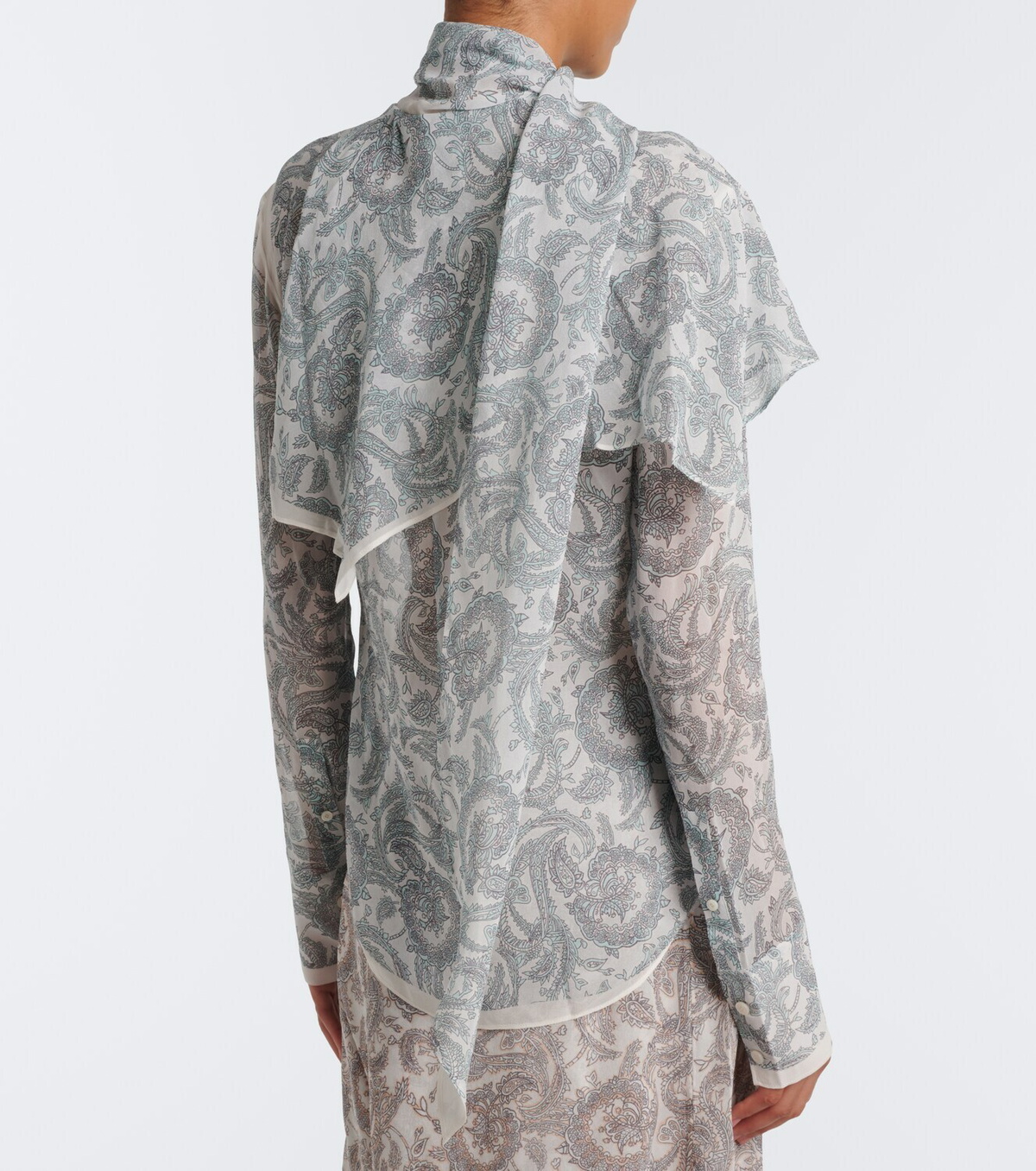 Acne Studios Caped paisley silk crêpe blouse