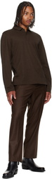 Ferragamo Brown Long Sleeve Polo