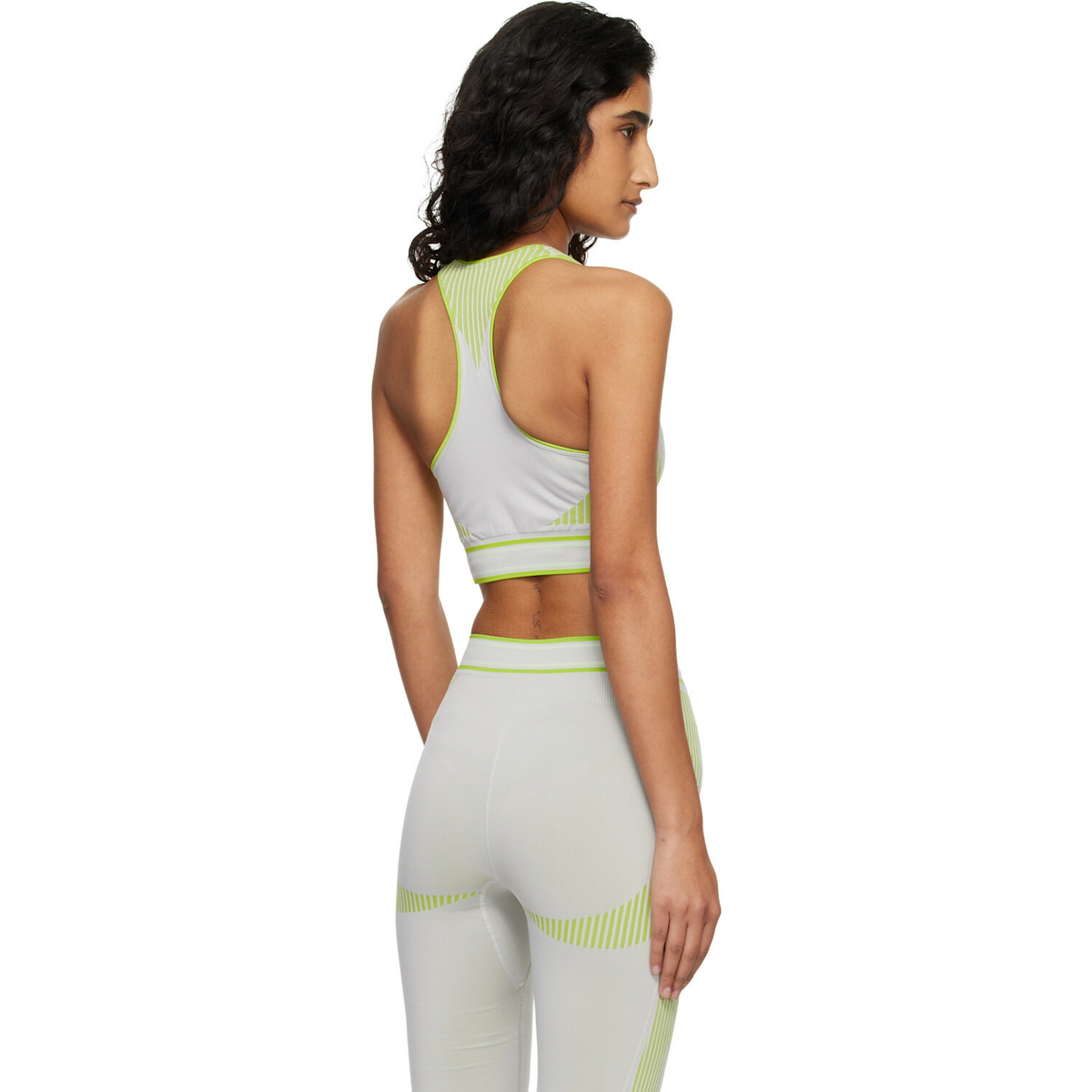 Casablanca Gray & Green Seamless Bralette