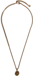 Alexander McQueen Gold Snake Medallion Coin Necklace