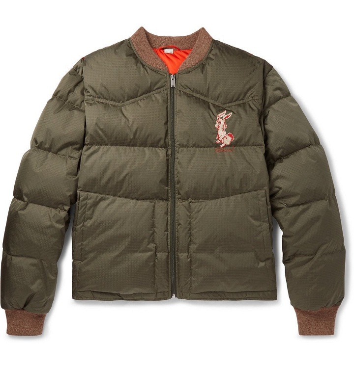 Photo: Gucci - Quilted Embroidered Ripstop Down Jacket - Men - Green
