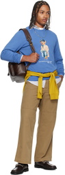 Polo Ralph Lauren Brown Pebbled Leather Backpack