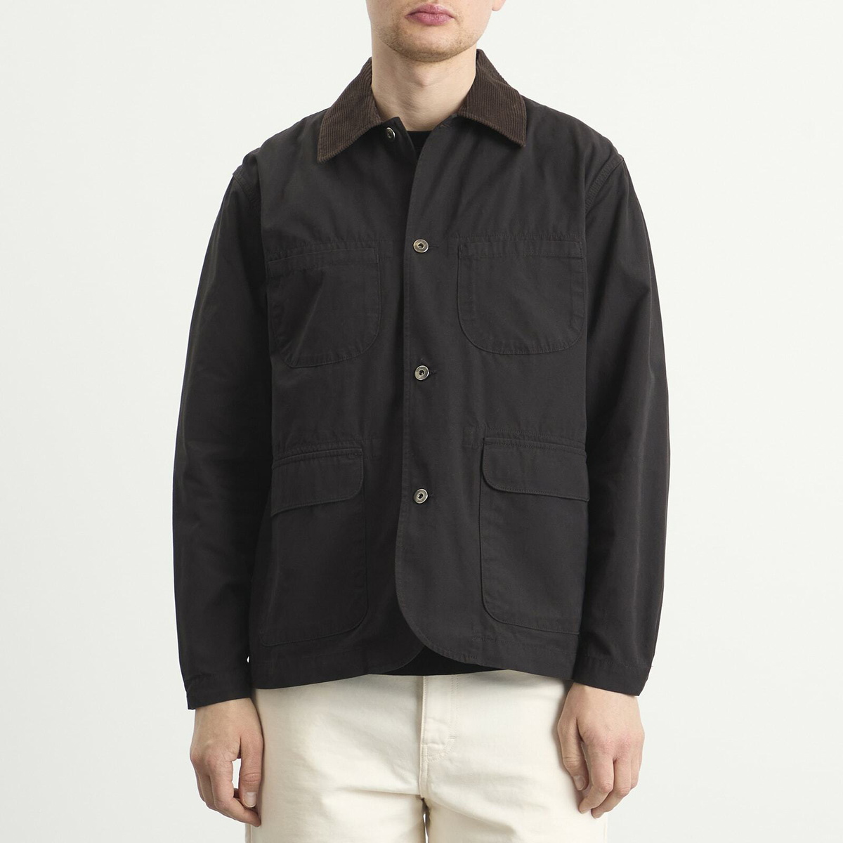 True Works Jacket Universal Works Men's Summer Canvas Labour Jacket in Licorice Universal ...