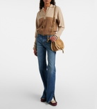 Chloé Marcie Small shearling-trimmed suede crossbody bag