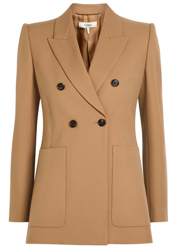 Photo: Chloe Double-breasted Wool Blazer Brown