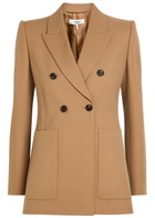 Chloe Double-breasted Wool Blazer Brown