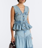 Ganni Peplum denim top