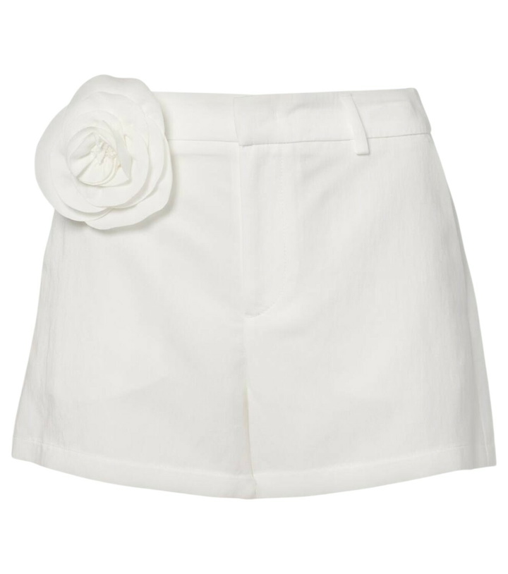 Photo: Blumarine Floral-appliqué gabardine shorts