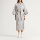 HAY Waffle Bathrobe in Stripe Dusty Blue