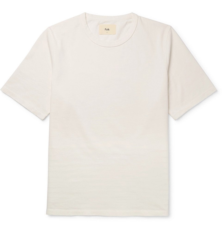 Photo: Folk - Embroidered Cotton-Jersey T-Shirt - Men - White