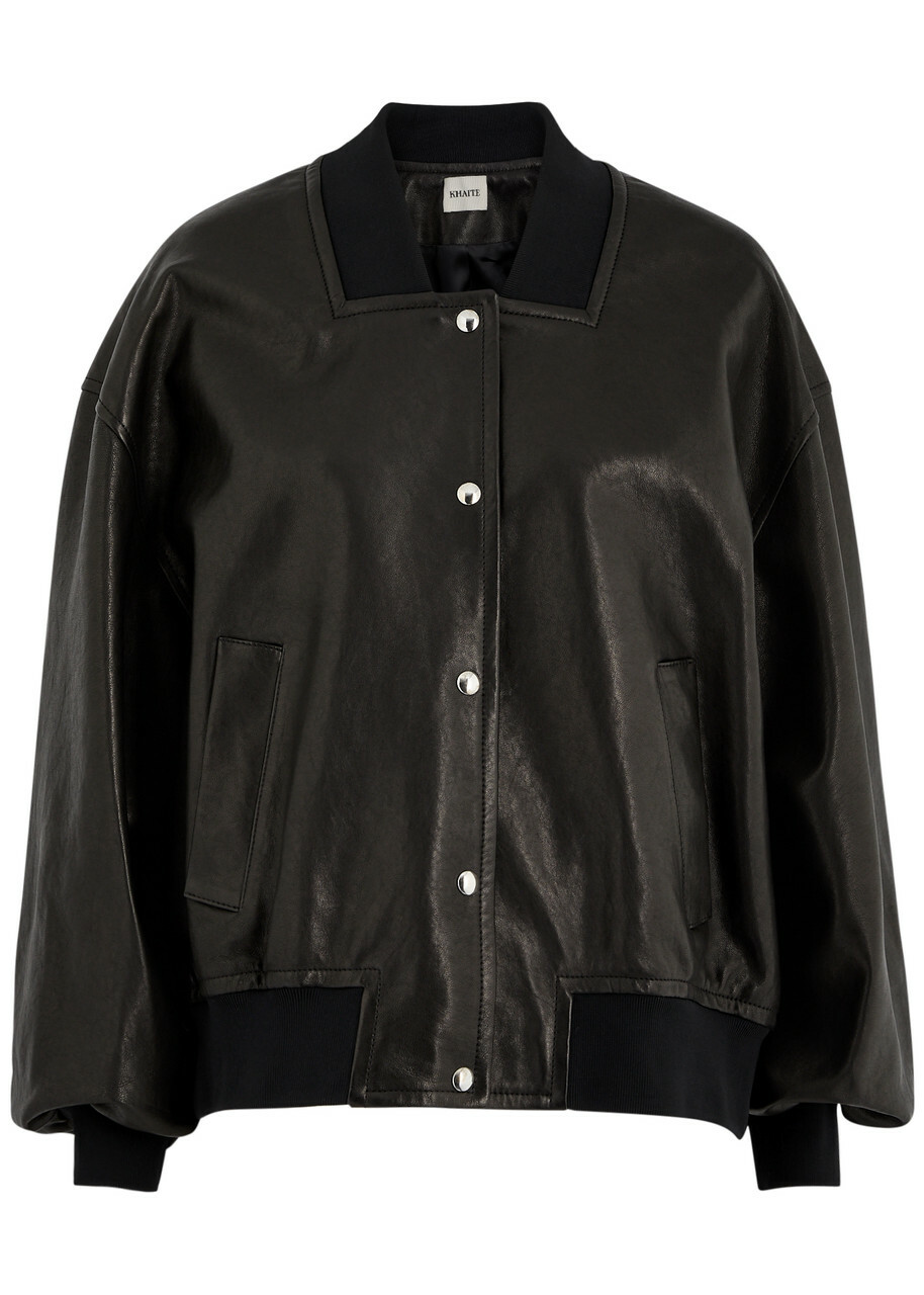 Khaite Spence Leather Jacket Black