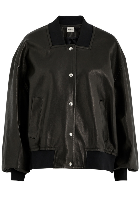 Photo: Khaite Spence Leather Jacket Black