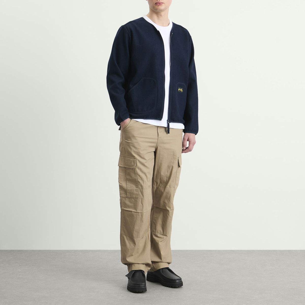 Stan Ray Men's Wool Fleece Cardigan in Navy Heather