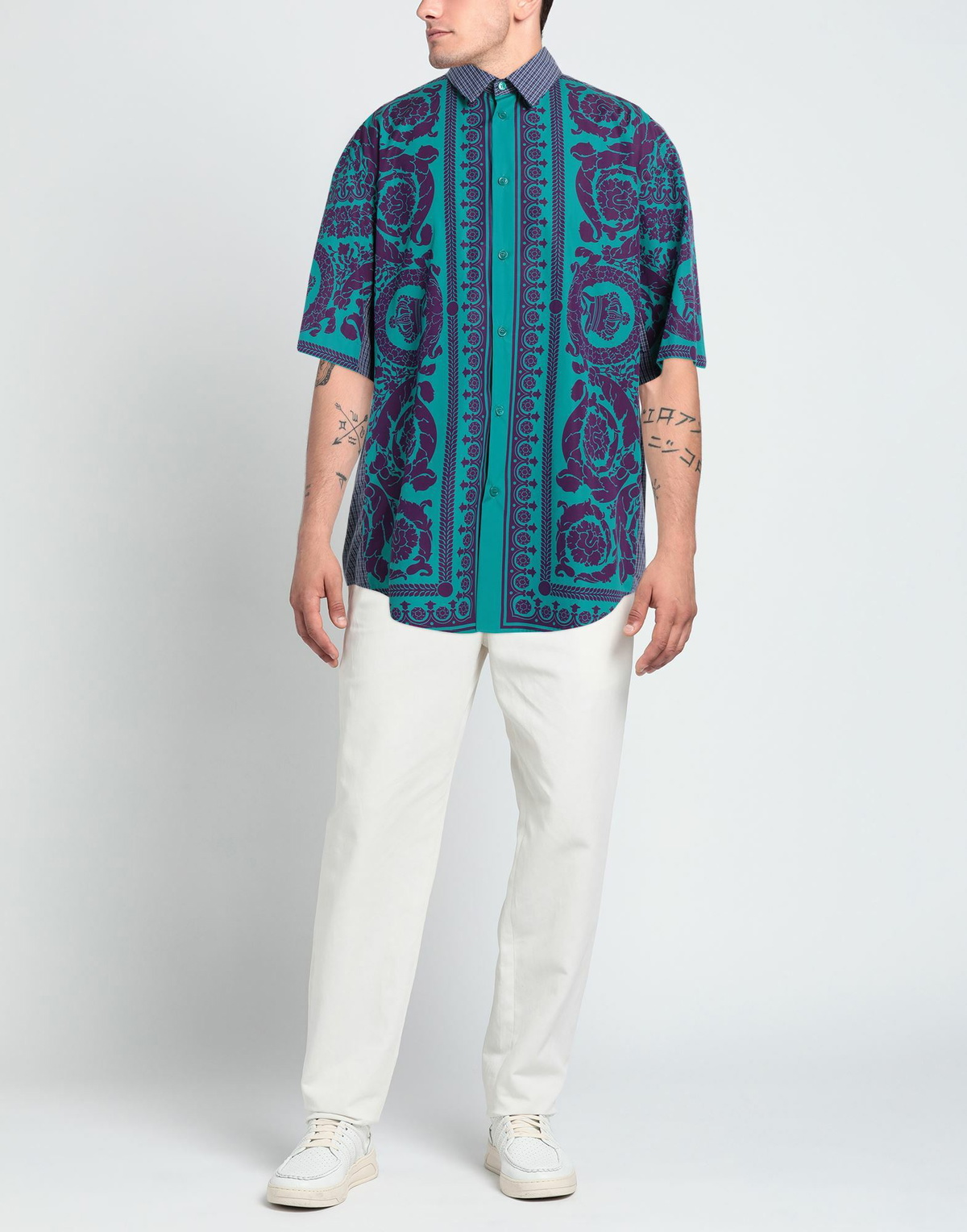 Versace Mens Shirt Emerald in Green