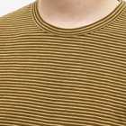 YMC Men's Long Sleeve Triple Striped T-Shirt in Olive