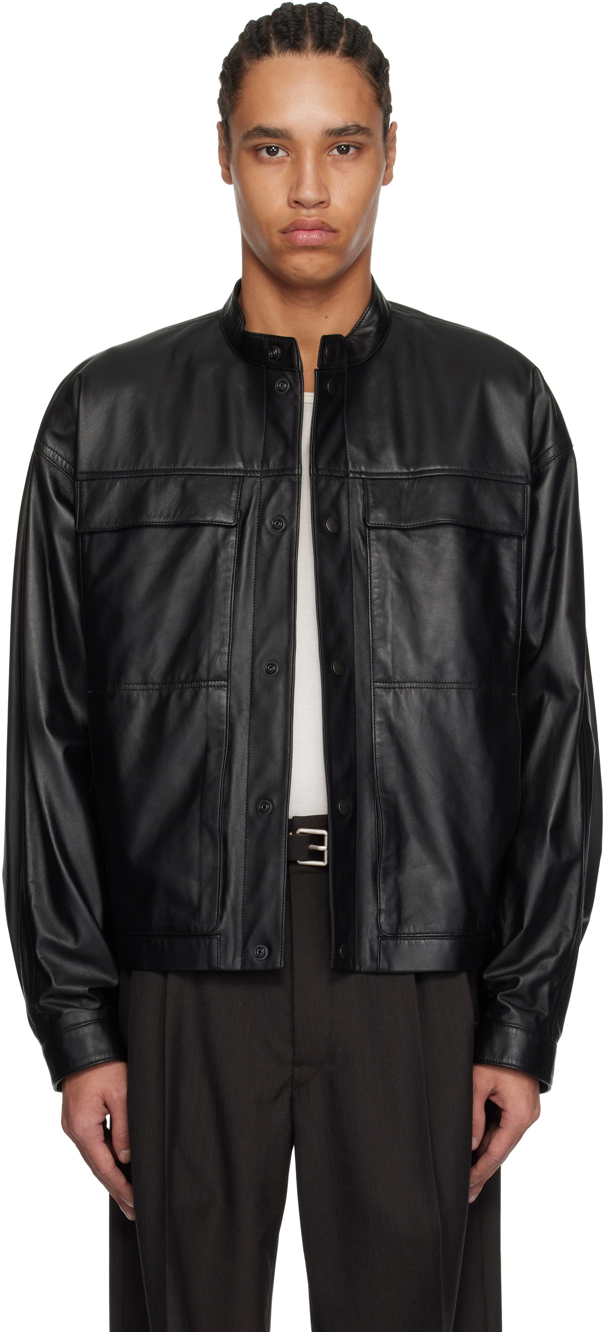 LEMAIRE Brown Boxy Leather Jacket Lemaire LEMAIRE Brown Boxy Leather Jacket Lemaire