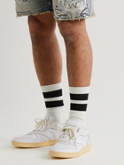 Rhude - Rhecess Logo-Appliquéd Distressed Leather Slip-On Sneakers - White