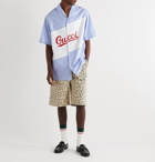 Gucci - Wide-Leg Leopard-Jacquard Cotton-Blend Bermuda Shorts - Neutrals