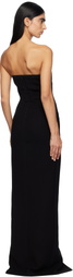 Mônot Black V-Neck Corsetted Maxi Dress