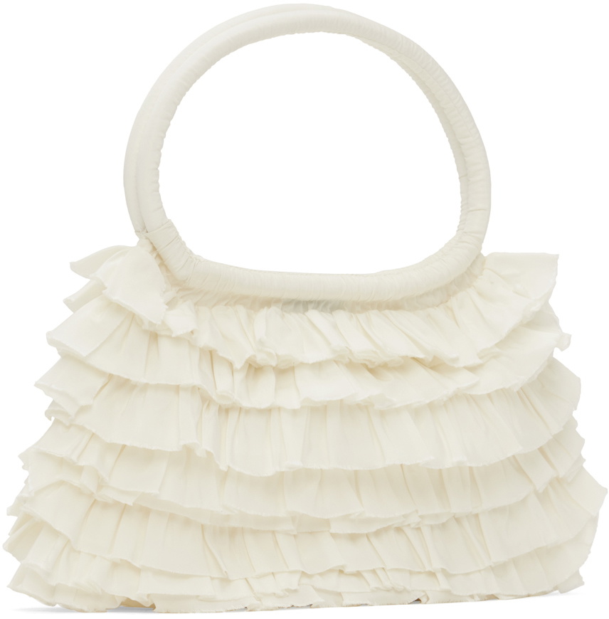Molly Goddard SSENSE Exclusive Off-White Frilled Bag Molly Goddard