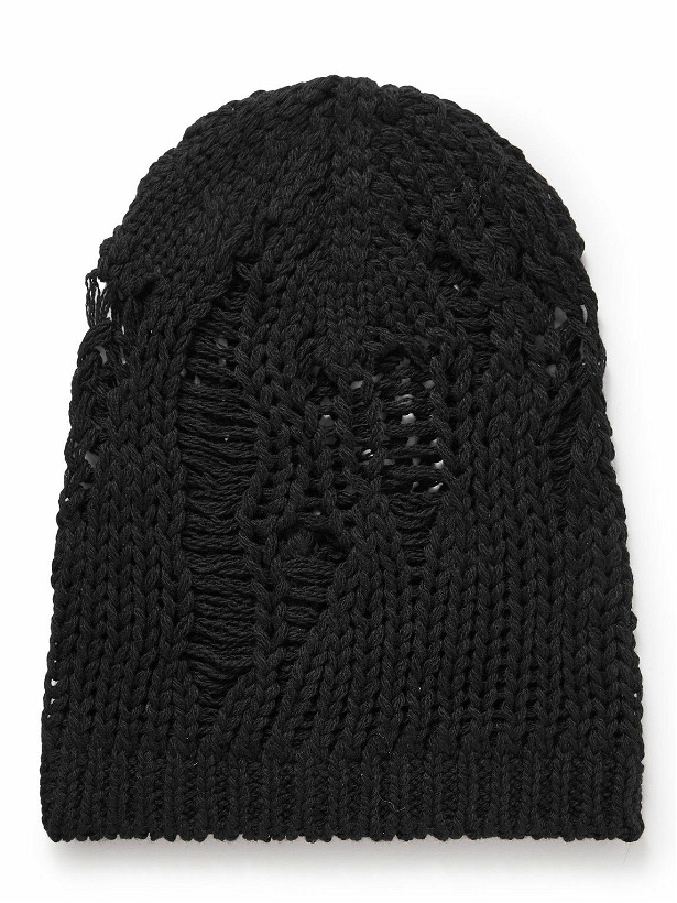Photo: AIREI - Distressed Recycled-Cashmere and Wool-Blend Beanie