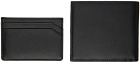 Hugo Black Leather Wallet & Card Holder Set