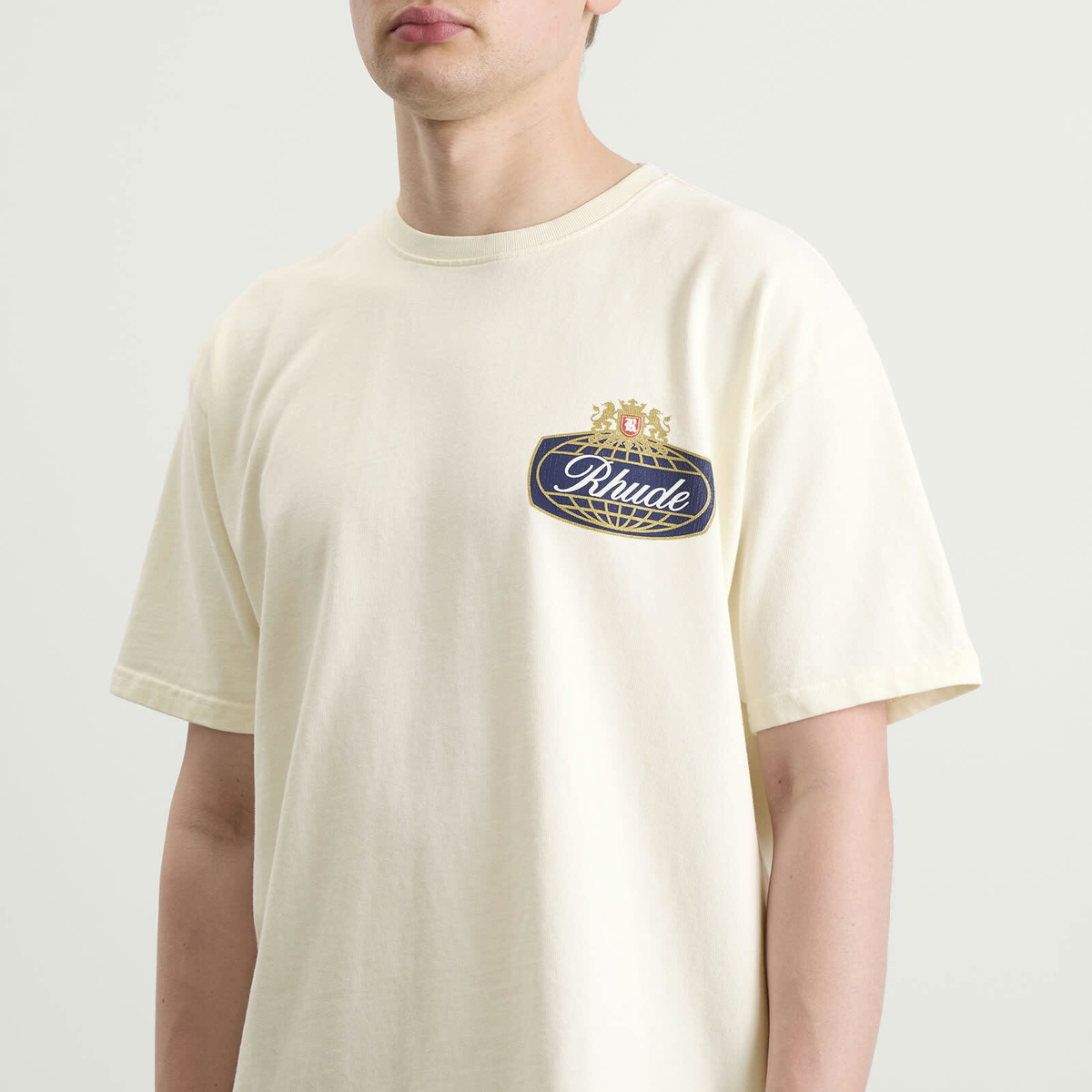 Rhude Men's Safari Crest T-Shirt in Vintage White/Blue/Red