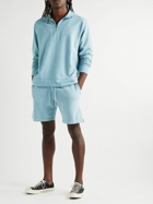 Onia - Garment-Dyed Cotton-Jersey Half-Zip Sweatshirt - Blue