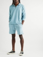 Onia - Garment-Dyed Cotton-Jersey Half-Zip Sweatshirt - Blue