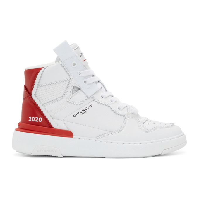 Photo: Givenchy White and Red Wings Sneakers