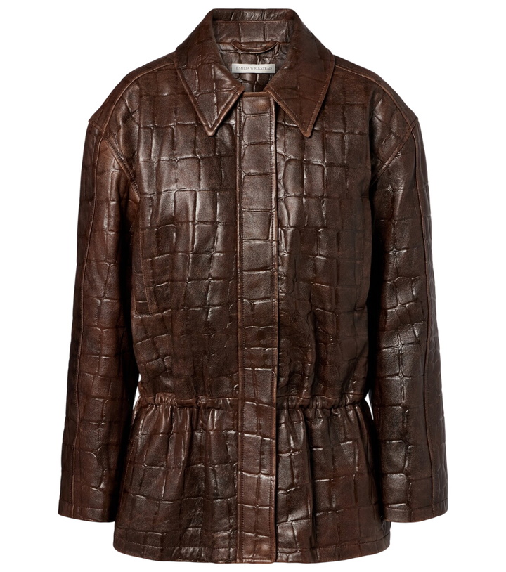Photo: Emilia Wickstead Norcutt croc-effect leather jacket