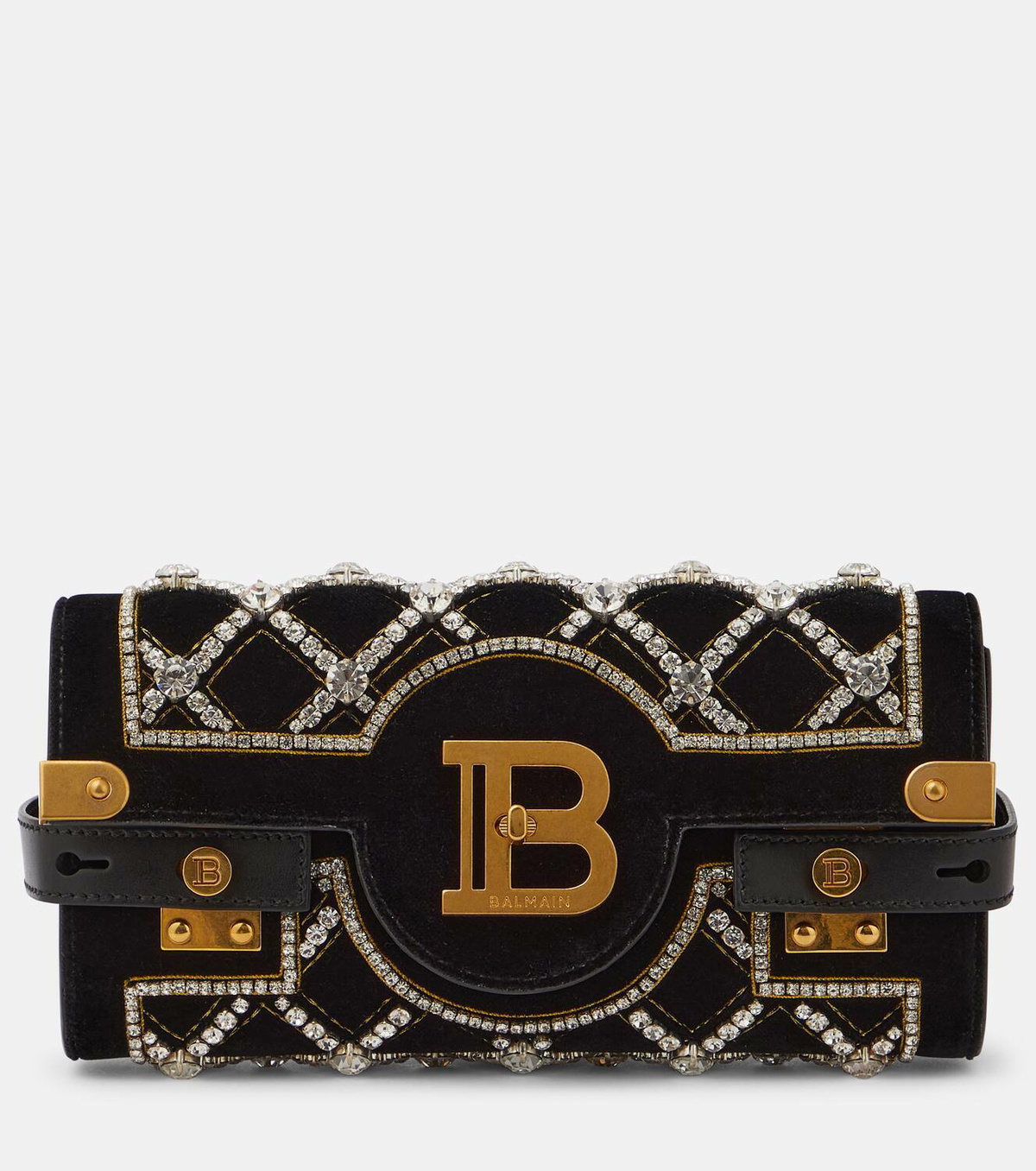 【関税＆送料込み】Balmain 'B-Buzz 23' Clutch Bag Balmain B-Buzz 23 crystal-embellished clutch Balmain