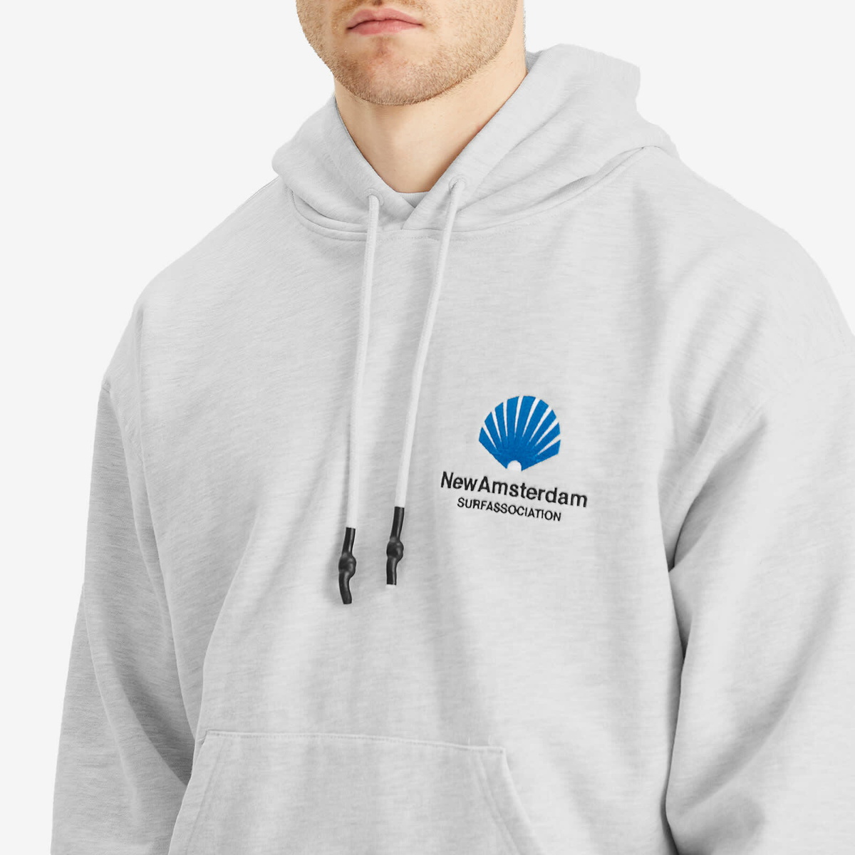 New Amsterdam Surf Association Men's Logo Hoodie in Grey Melange