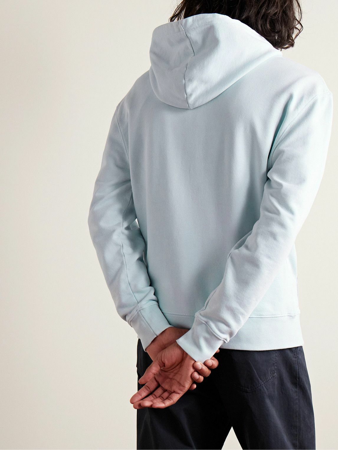 Maison Kitsuné - Chillax Logo-Appliquéd Cotton-Jersey Hoodie - Blue ...