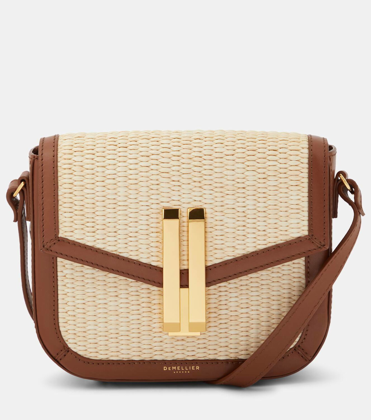 DeMellier Vancouver raffia shoulder bag