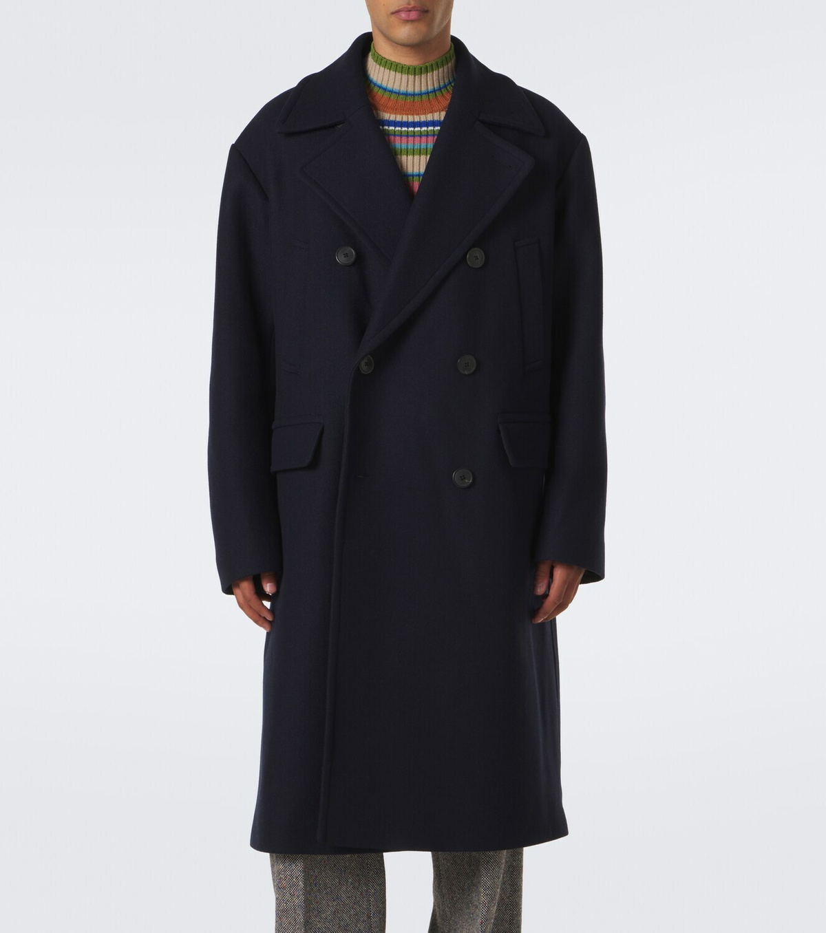 Dries Van Noten Double-breasted wool-blend coat